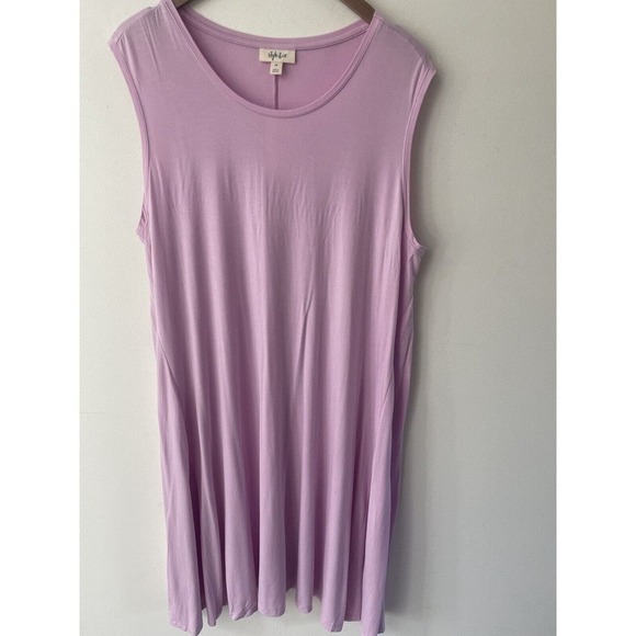 Style & Co Women's Plus Size 2X Pink Solid Flip-Flop Rayon Spandex Dress New - Picture 1 of 8